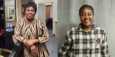 Portraits de femmes portant les cheveux afro